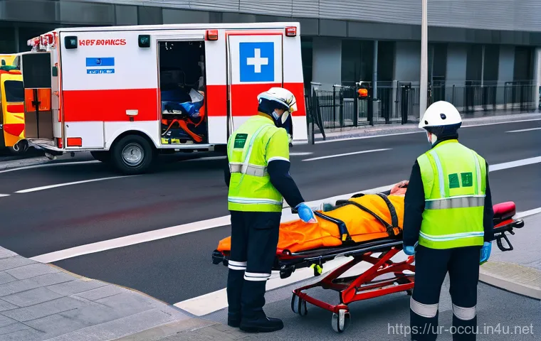 응급구조사와 대규모 사고 대응 - **Prompt 1: First Responders at a Multi-Vehicle Accident Scene**
    "A realistic image of a chaotic...