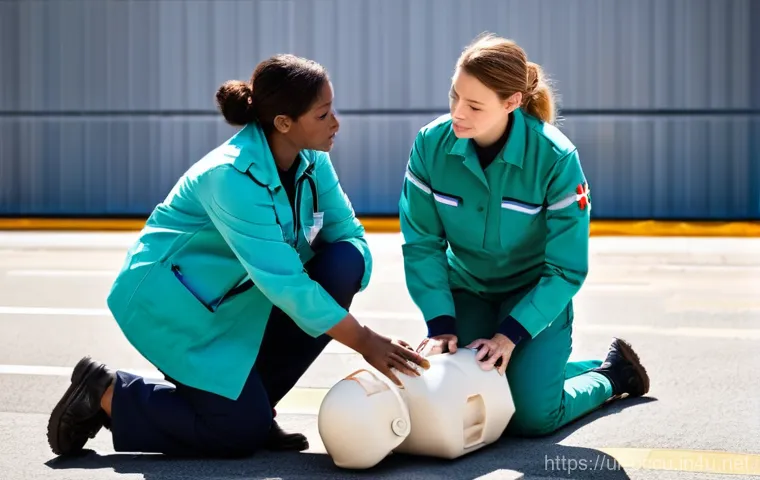 응급구조사와 대규모 사고 대응 - **Prompt 2: Advanced Paramedic Training and Technology**
    "A vibrant and dynamic image showcasing...