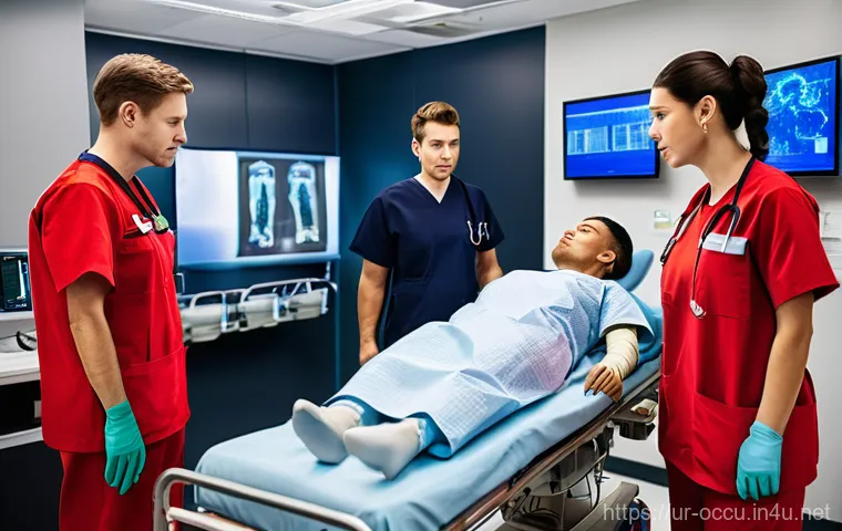 응급구조사와 신규 장비 활용 사례 - **Prompt 2: Firefighter in Advanced Smart Gear Navigating a Hazy Environment**
    A heroic, medium ...