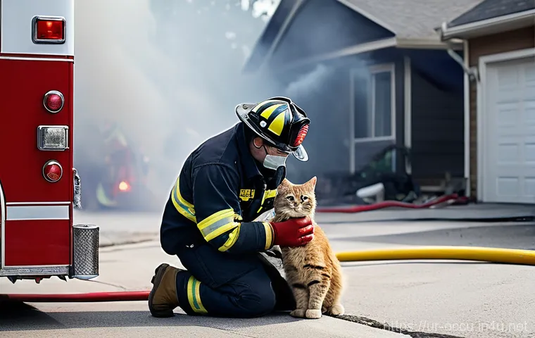 응급구조사와 긴급 대피 전략 - **Prompt 1: Heroic Rescue from a House Fire**
    "A dramatic and compassionate scene featuring two ...