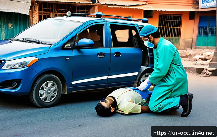 응급구조사 인턴십 후기 - A skilled Emergency Medical Technician (EMT) in professional uniform, wearing medical gloves and a f...