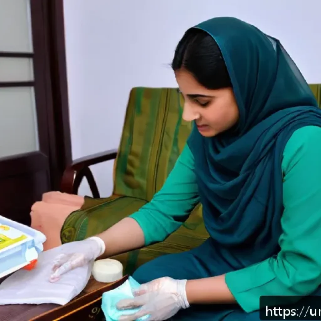 응급구조사 응급상황 대처법 - A detailed and realistic emergency first aid scene in a typical Pakistani household setting, showing...