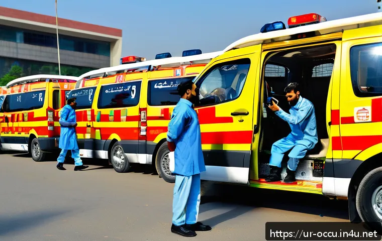 응급구조사와 전문 응급처치 방법 - A professional emergency response team in Pakistan using modern digital communication technology dur...